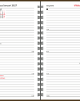 Agenda horizontal, ruskea 2027