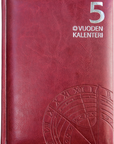 5 vuoden kalenteri, päiväämätön, viininpunainen 2027
