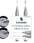 Schneider Paint-It 060 ja 061 kromimerkintäkynät 0,8 ja 2 mm