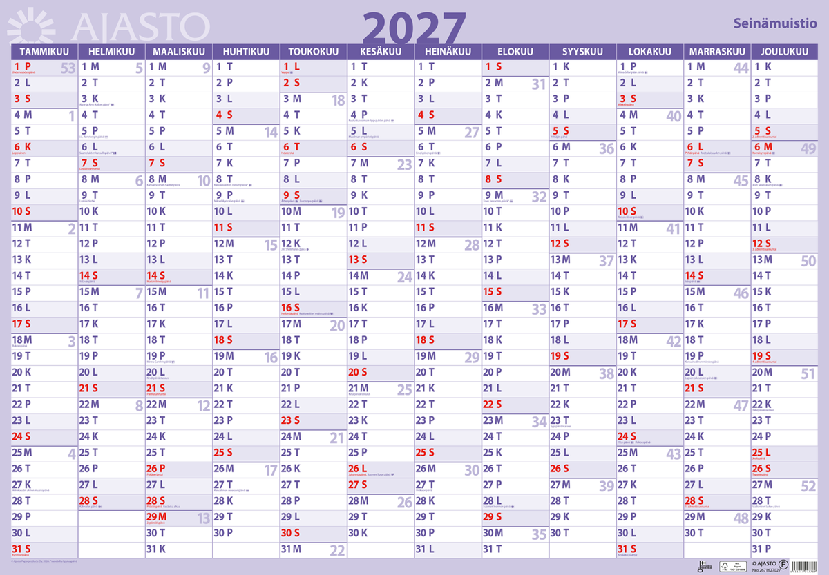 Sein kalenterit 2027 Ajasto Paperproducts Oy sein-kalenterit-2027-ajasto-paperproducts-oy