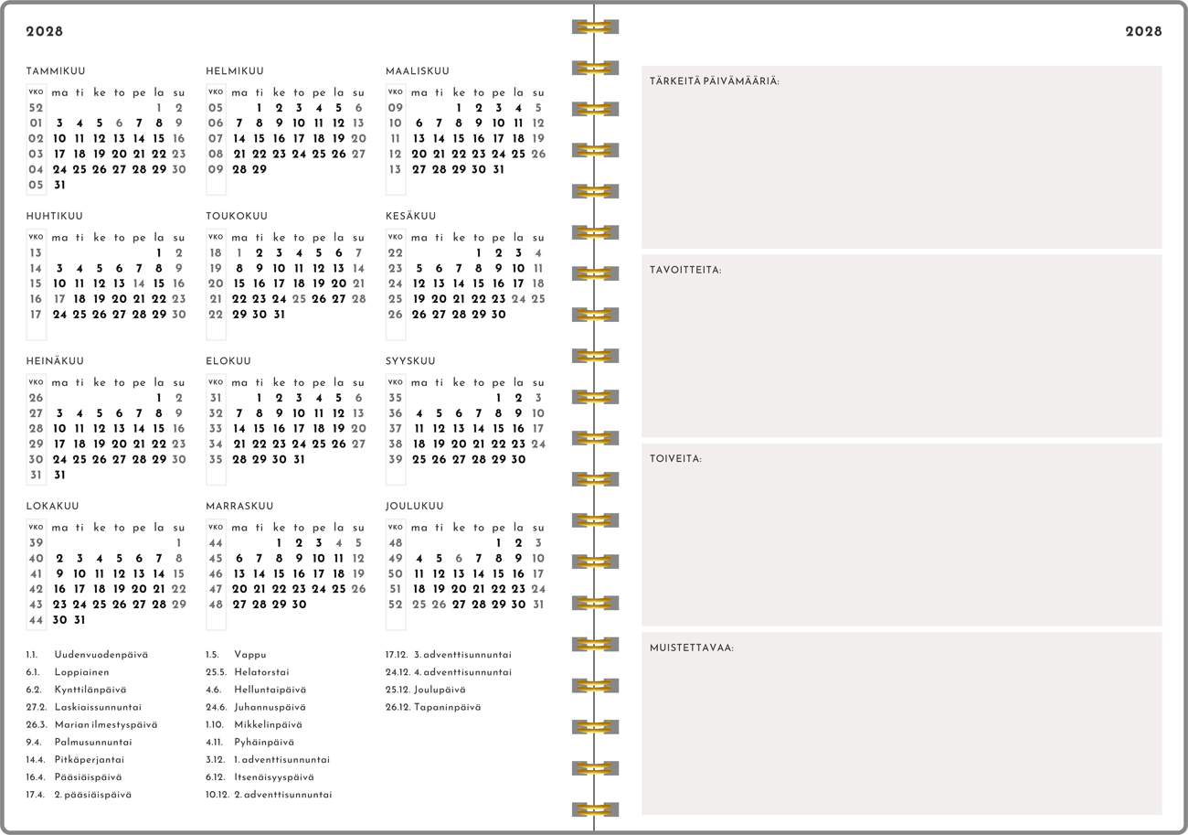 Harmony Planner, 2027