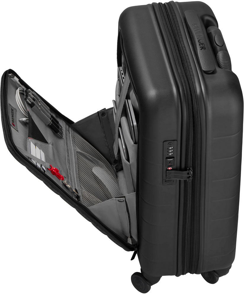 Wenger, Syntry Carry-On Case with Laptop Compartment, Black/Heather Grey