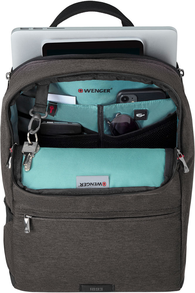 Wenger, MX Reload 14” Laptop Backpack with Tablet Pocket, Heather Grey