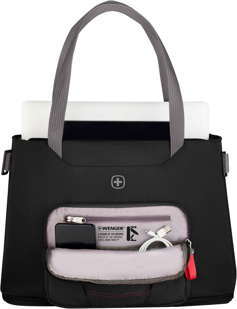 Wenger, Motion Deluxe Tote 15,6'' Laptop Tote with Tablet Pocket, Chic Black