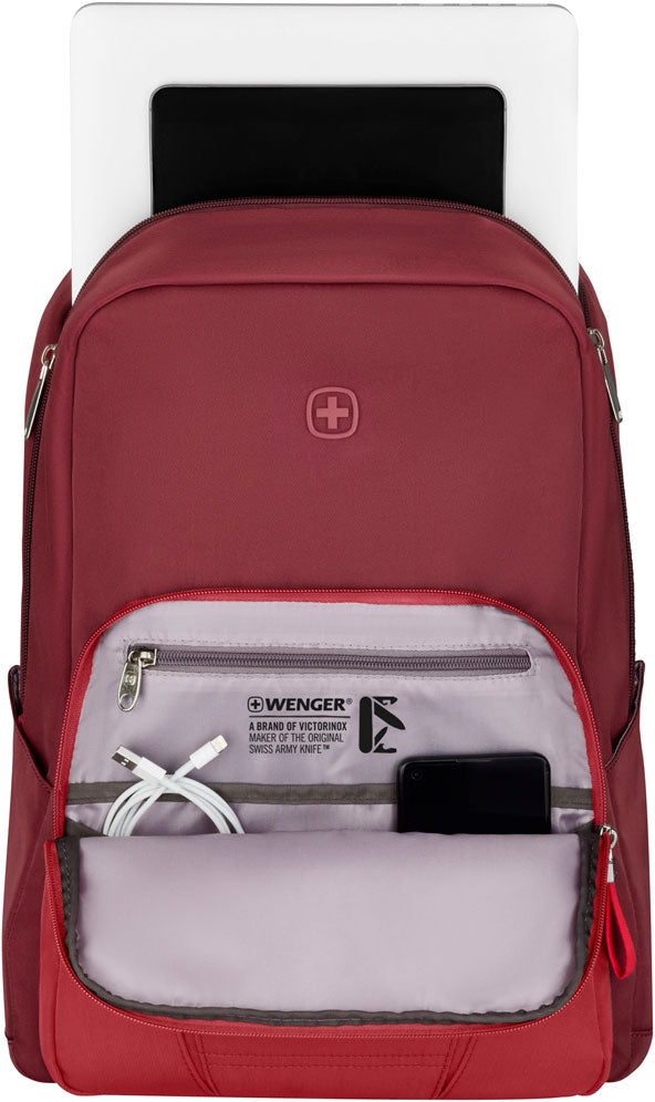 Wenger, Motion 15,6'' Laptop Backpack with Tablet Pocket, Digital Red