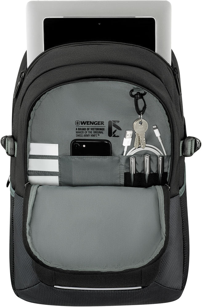 Wenger, Ryde 16'' Laptop Backpack with Tablet Pocket, Gravity Black