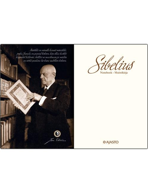 Sibelius A5, nahkakantinen juhlavuoden muistikirja-Muistikirja-Ajasto Paperproducts Oy